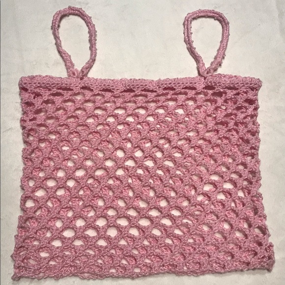 2 for $35 Handmade Crochet Mesh Stitch Crop Top (One of a kind) - Picture 3 of 10